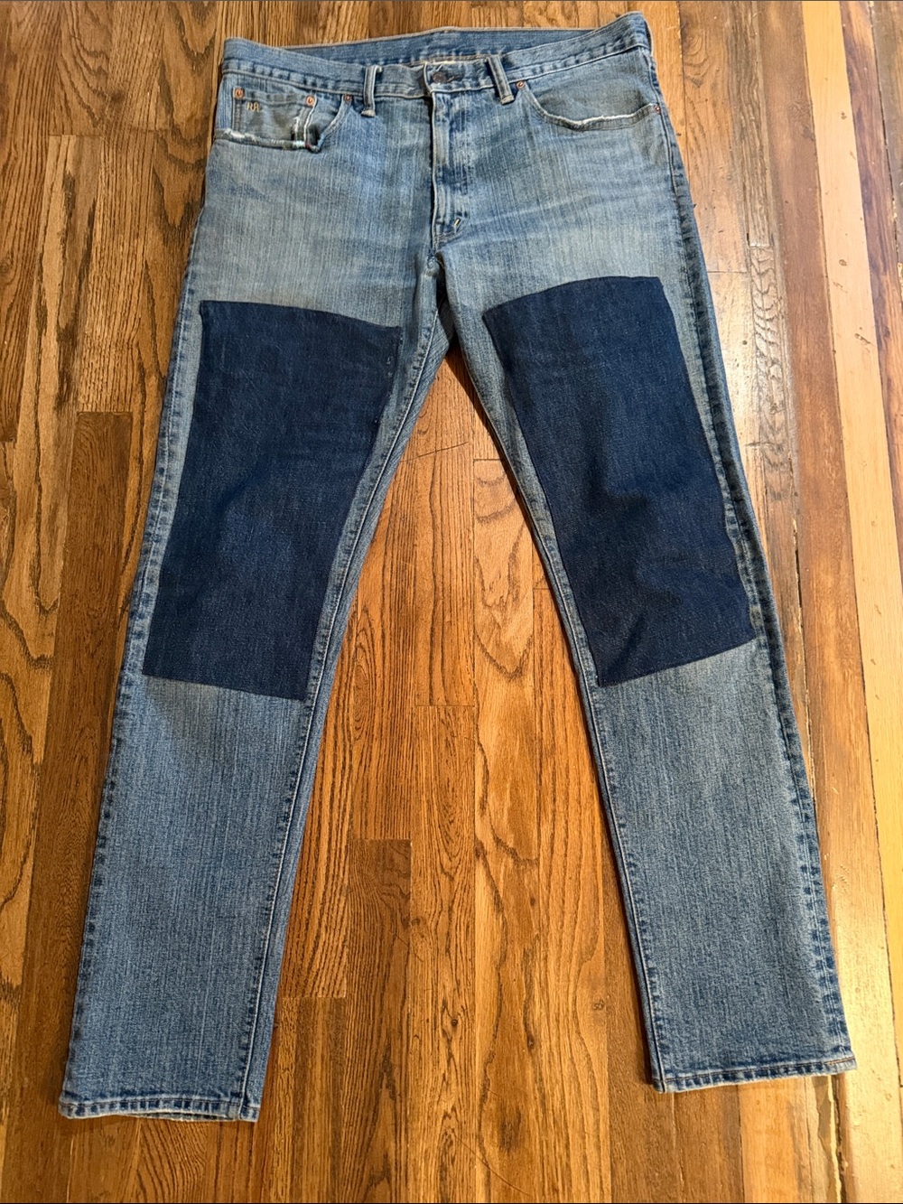 Ralph Lauren RRL Men’s Slim Narrow w lil stretch. Patchwork Jeans 36x32